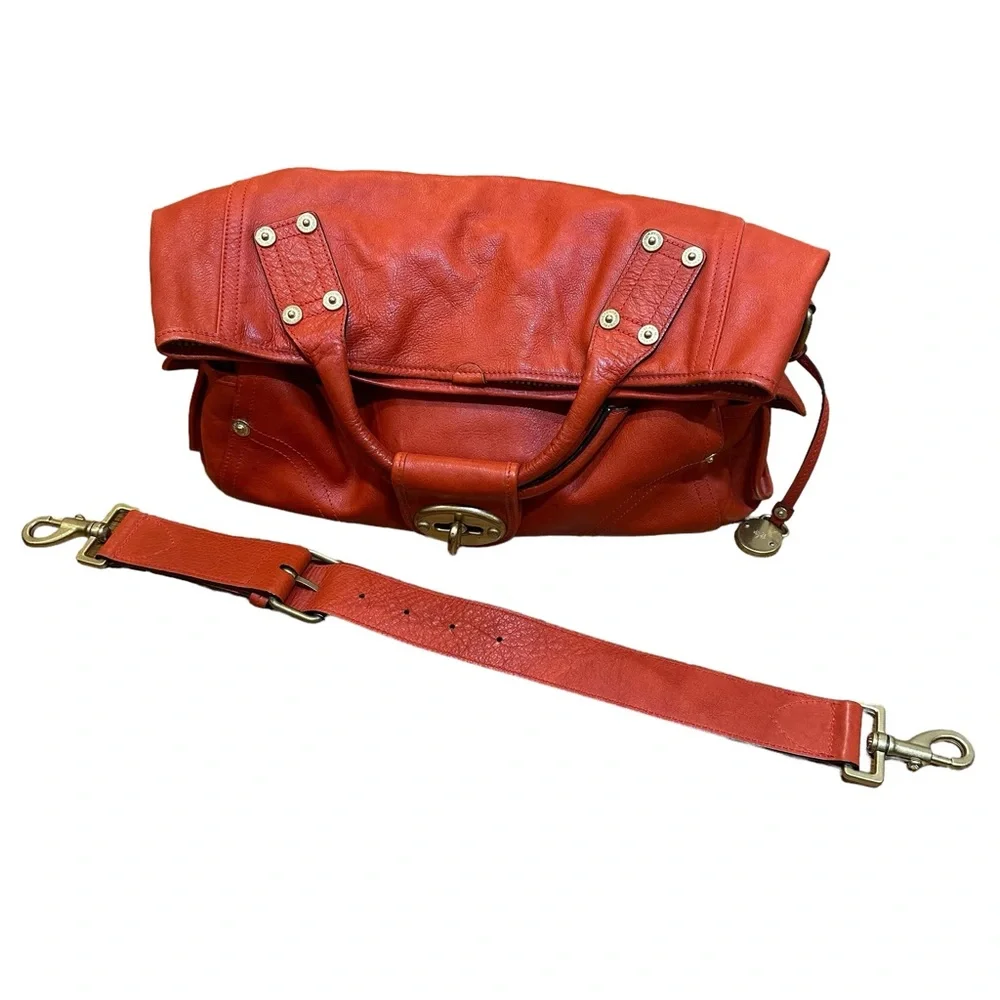 Mulberry "Jody" Leather Satchel Shoulder Bag Tote Clutch Purse, Red - Picture 14 of 14